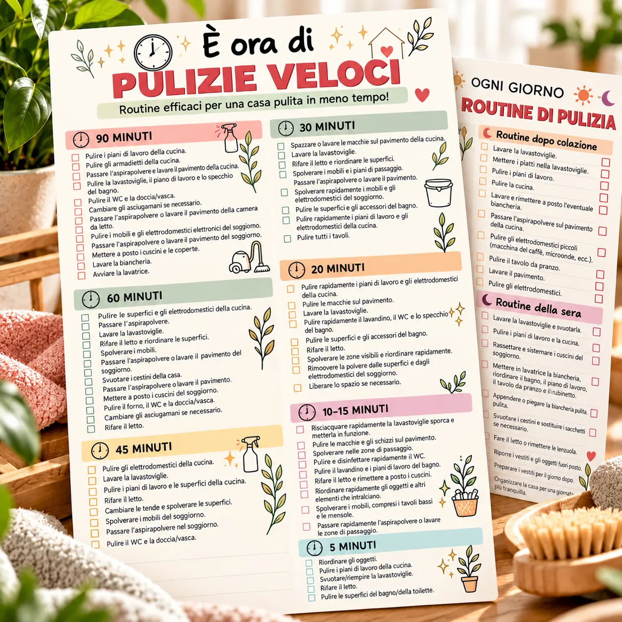Checklist di pulizia stanza per stanza